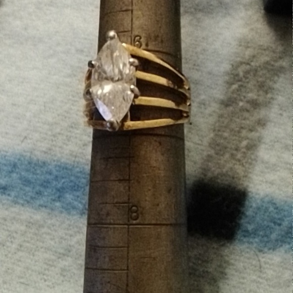 Vintage CZ GF/SS Solitaire Ring size 6 - Picture 6 of 8